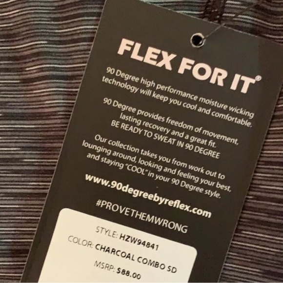 90 degree by reflex quarter zip pullover in charcoal size medium - Picture 2 of 16